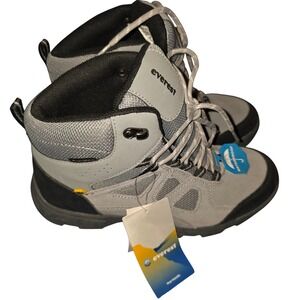 Everest Womens Waterproof Hiking Boots‎ Grey Black Leather Mid Top 9.5